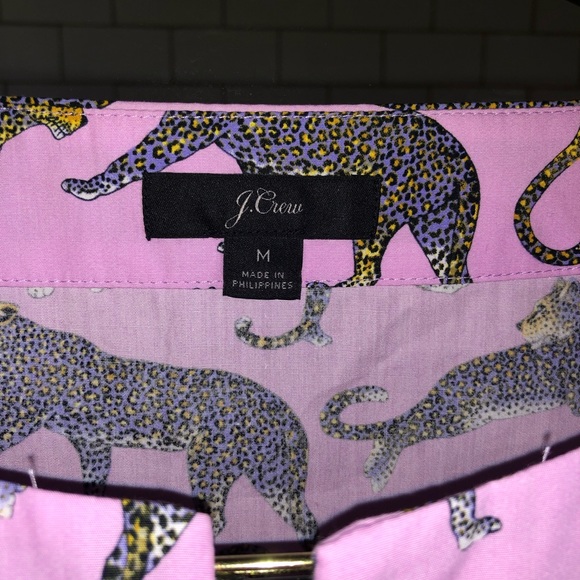 Jcrew Vneck Popover Crop in Lilac Cheetah Print - Picture 3 of 4